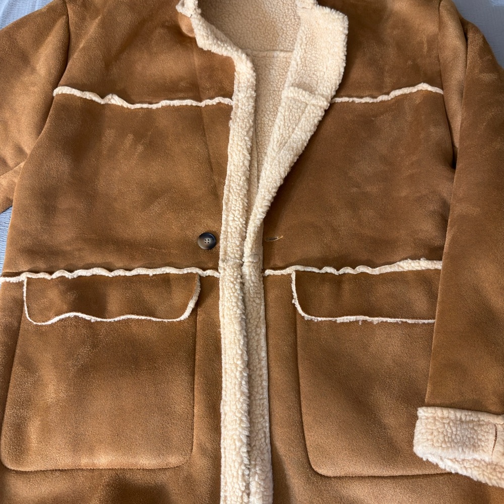 SHEIN Brown Shearling Jacket - Picture 4 of 5